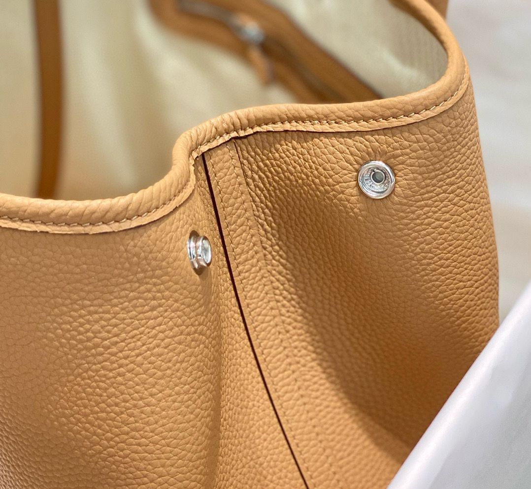 Hermes Garden Party 36 Bag In Chai Clemence Leather - Image 8