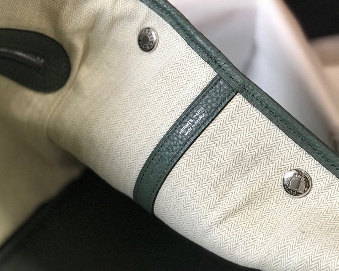 Hermes Garden Party 36 Bag In Vert Amanda Clemence Leather - Image 7