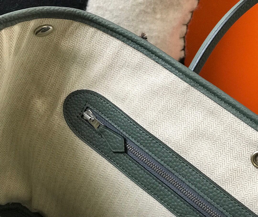 Hermes Garden Party 36 Bag In Vert Amanda Clemence Leather - Image 8
