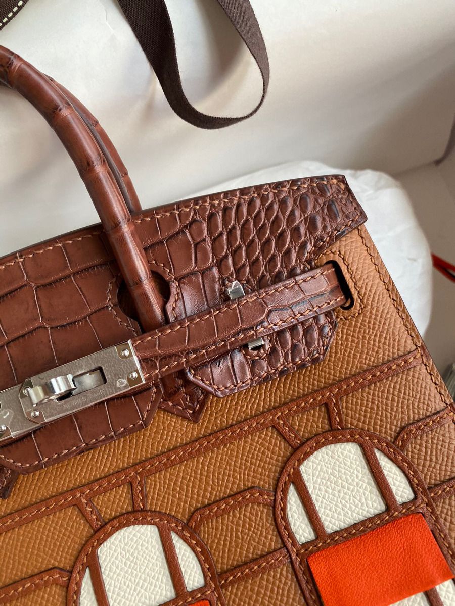 Hermes Brown Sac Faubourg Birkin 20 Sellier Limited Edition Bag - Image 4