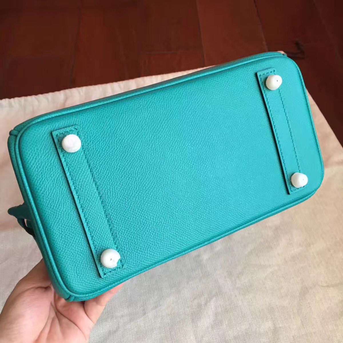 Hermes Birkin 25 Handmade Bag In Malachite Epsom Calfskin - Image 4