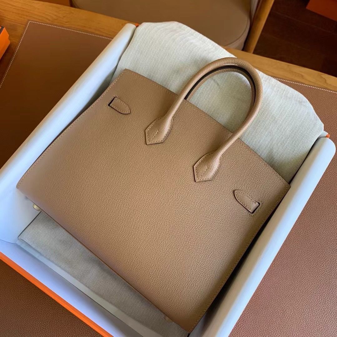 Hermes Birkin 25 Sellier Handmade Bag In Chai Epsom Calfskin - Image 5