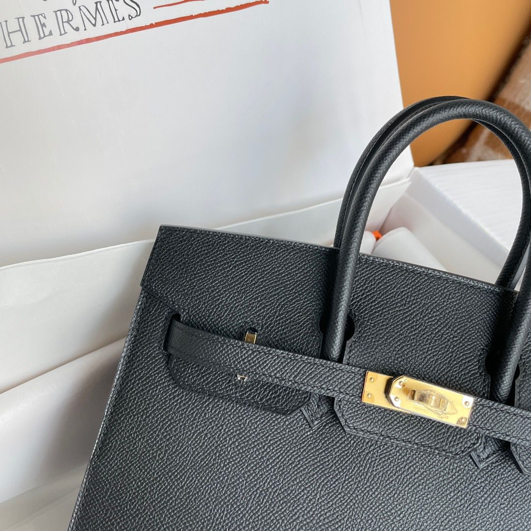 Hermes Birkin 25 Sellier Handmade Bag In Black Epsom Calfskin - Image 3