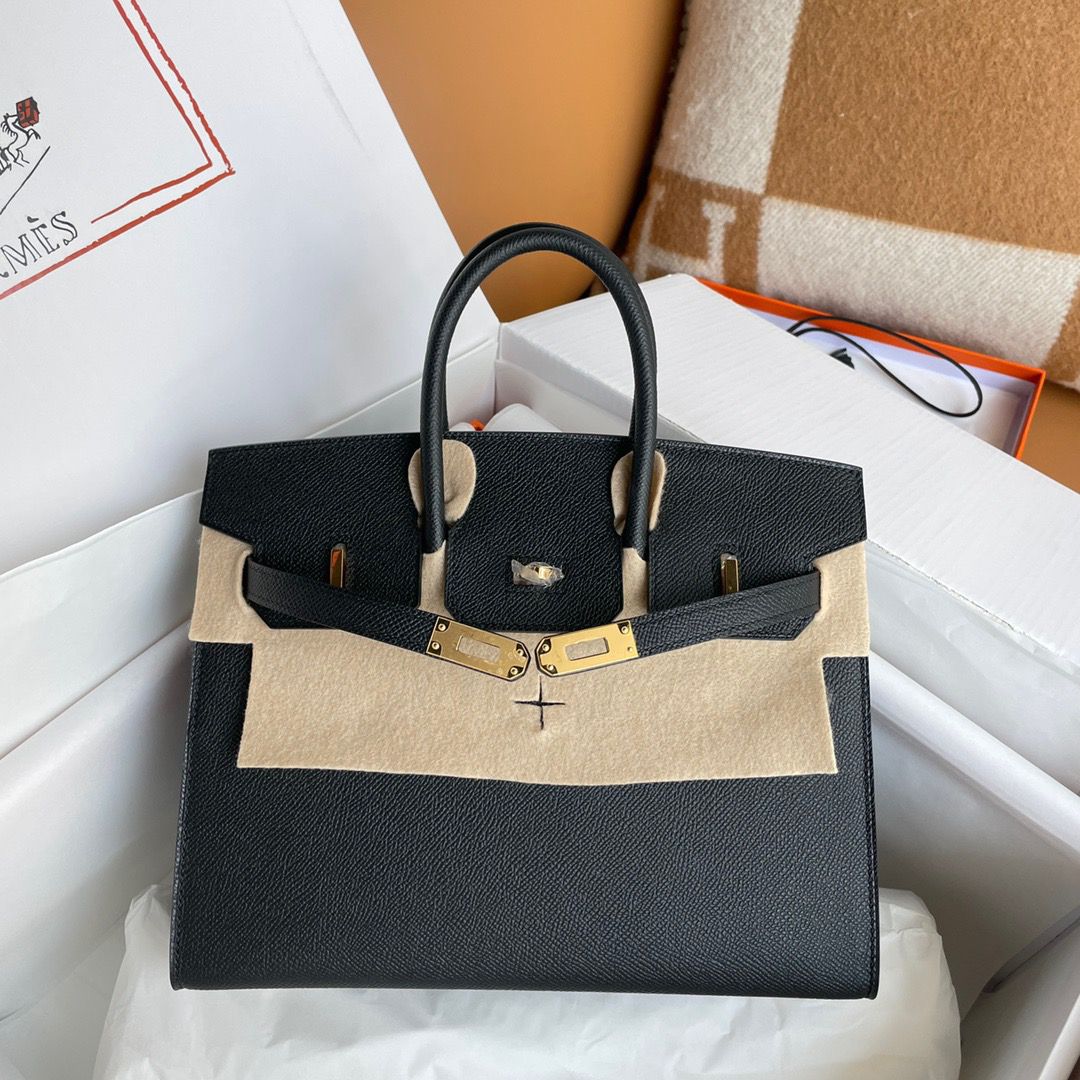 Hermes Birkin 25 Sellier Handmade Bag In Black Epsom Calfskin - Image 5