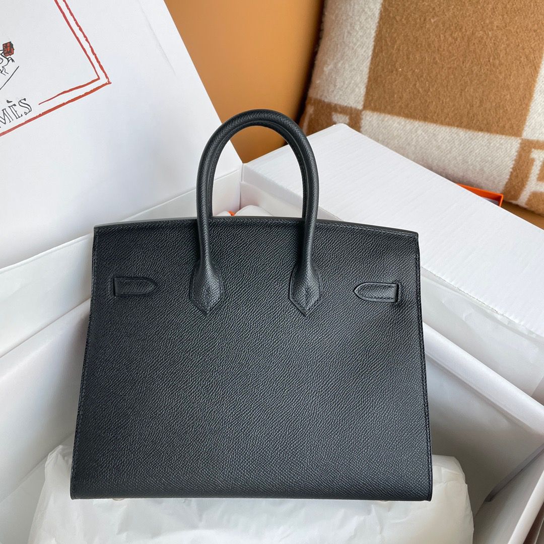 Hermes Birkin 25 Sellier Handmade Bag In Black Epsom Calfskin - Image 6