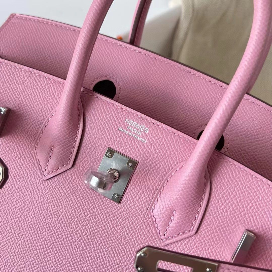 Hermes Birkin 25 Sellier Handmade Bag In Rose Confetti Epsom Calfskin - Image 7
