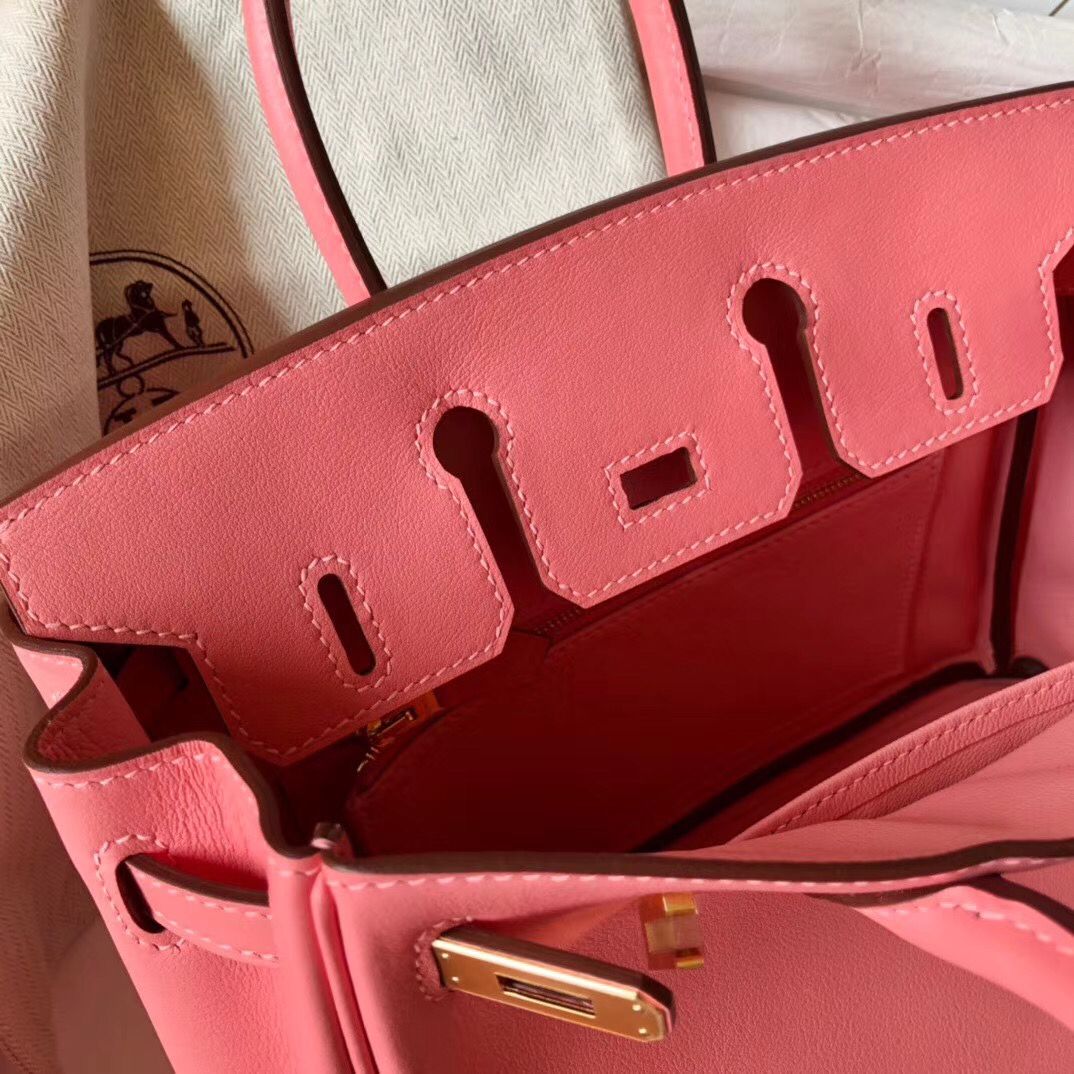 Hermes Birkin 25 Handmade Bag In Rose Lipstick Swift Leather - Image 6