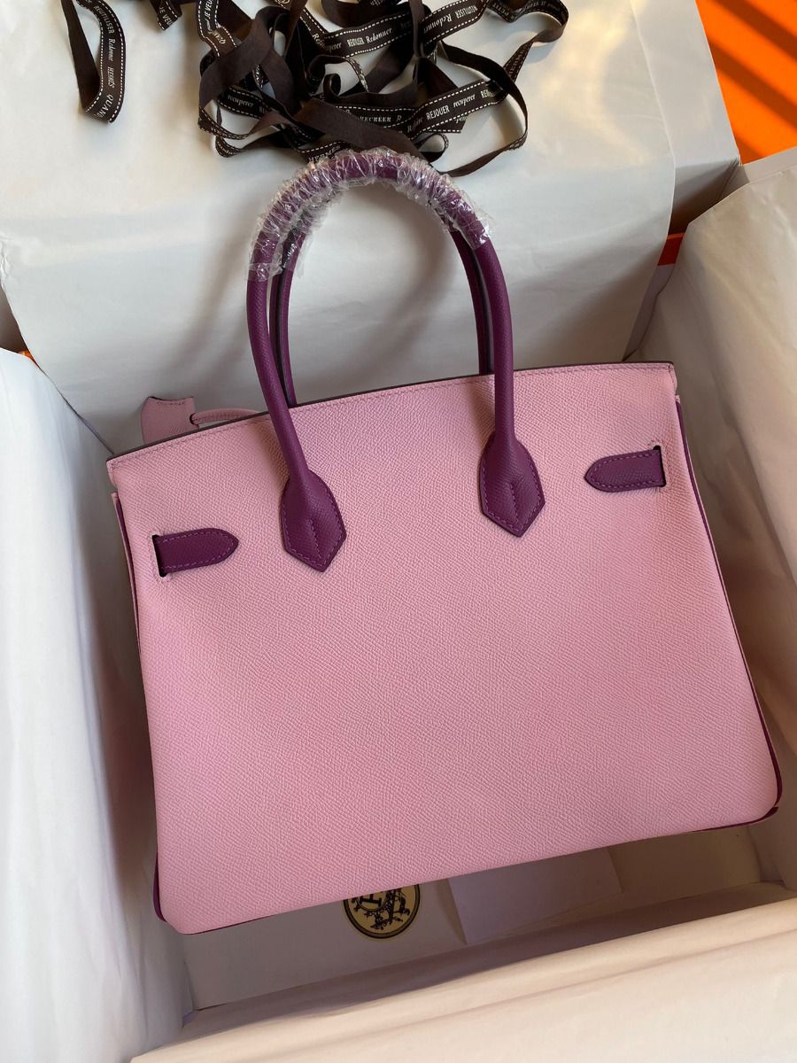 Hermes HSS Birkin 30 Bicolor Bag in Mauve Sylvestre and Anemone Epsom Calfskin - Image 3