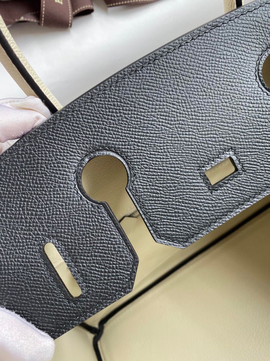 Hermes HSS Birkin 30 Bicolor Bag in Black and Craie Epsom Calfskin - Image 9