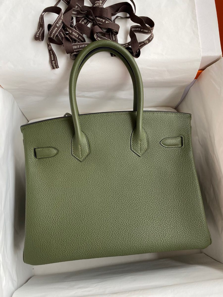 Hermes Birkin 30 Retourne Handmade Bag In Canopee Clemence Leather - Image 3
