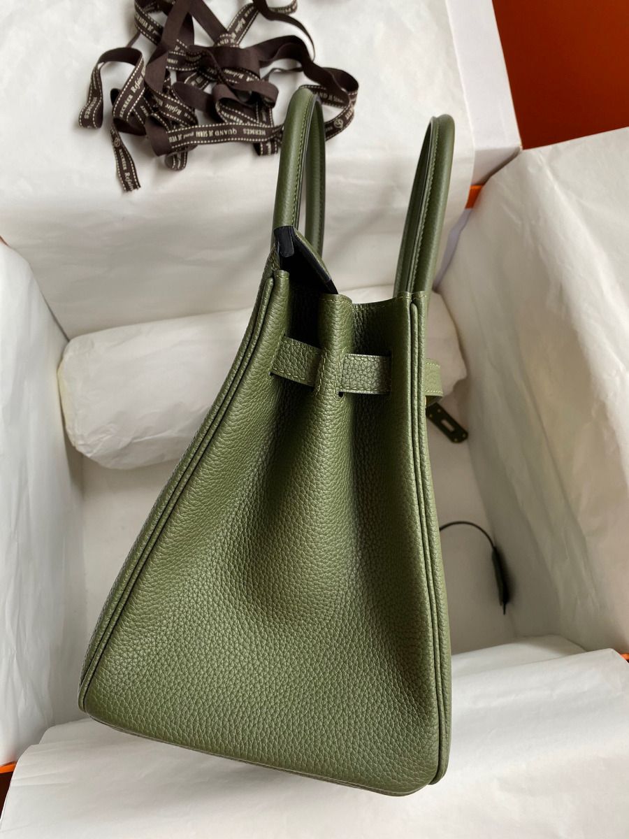 Hermes Birkin 30 Retourne Handmade Bag In Canopee Clemence Leather - Image 6