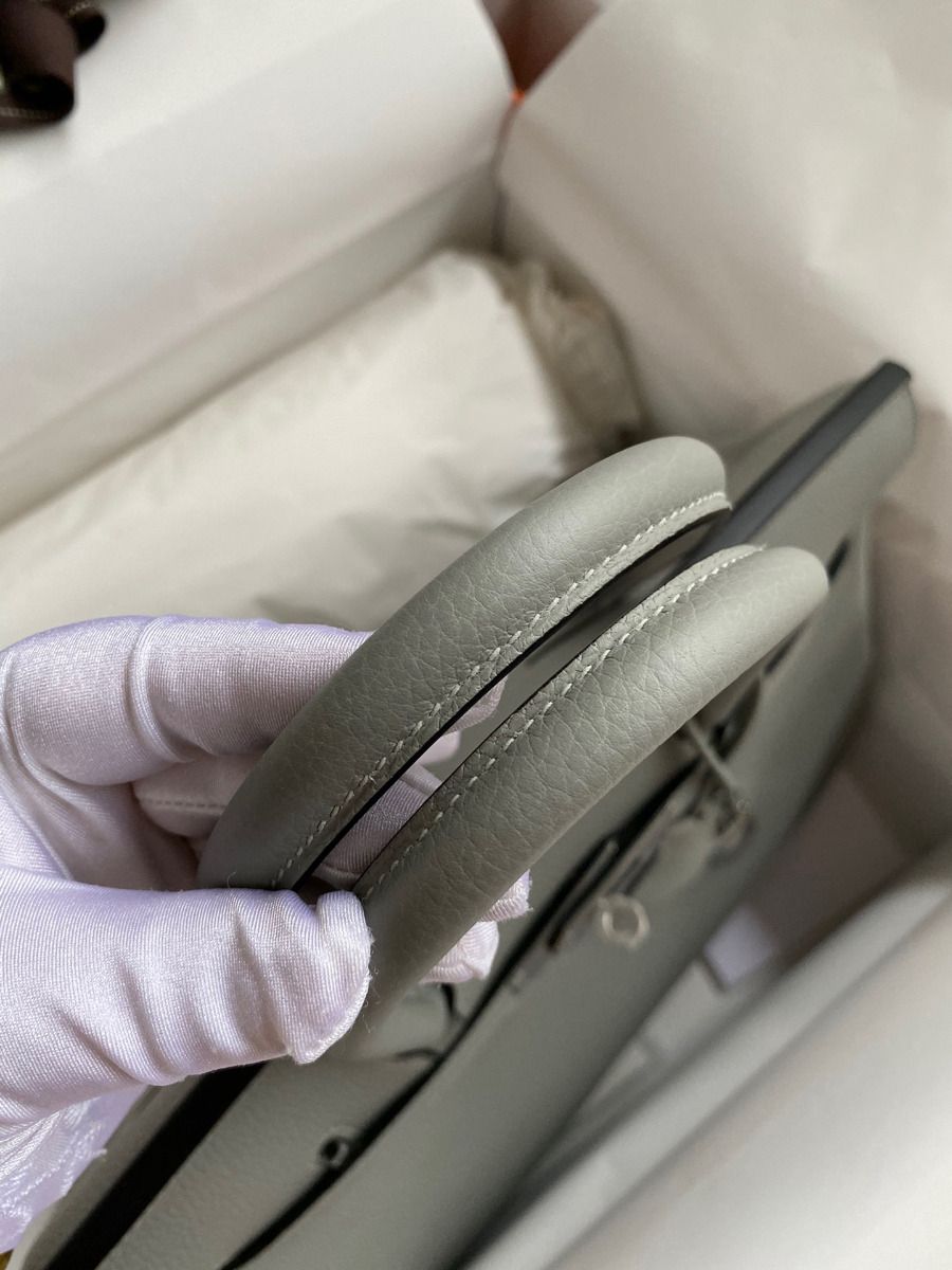 Hermes Birkin 30 Retourne Handmade Bag In Girls Mouette Clemence Leather - Image 6