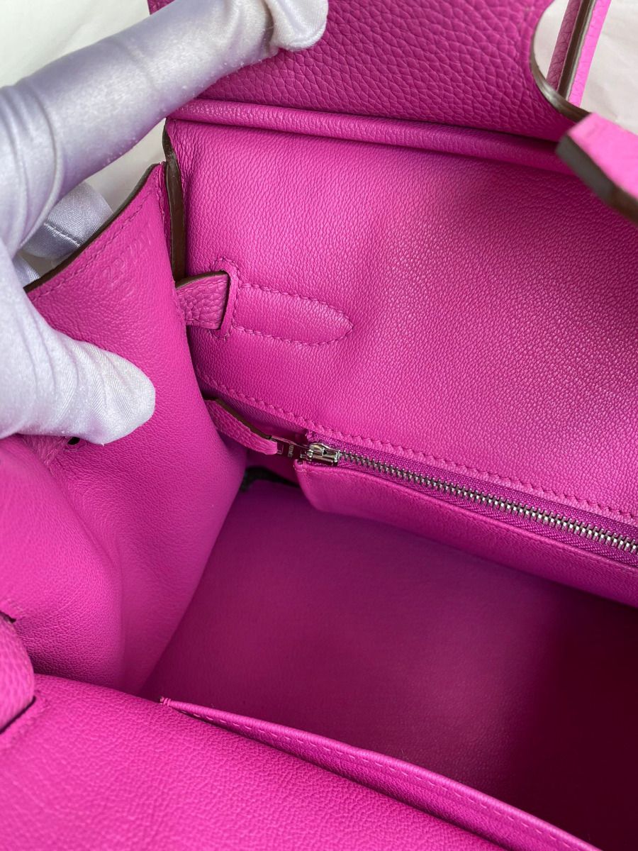 Hermes Birkin 30 Retourne Handmade Bag In Magnolia Clemence Leather - Image 8