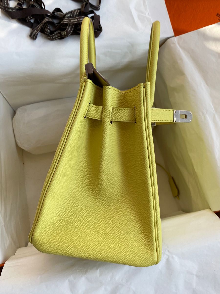 Hermes Birkin 30 Retourne Handmade Bag In Lime Epsom Calfskin - Image 6