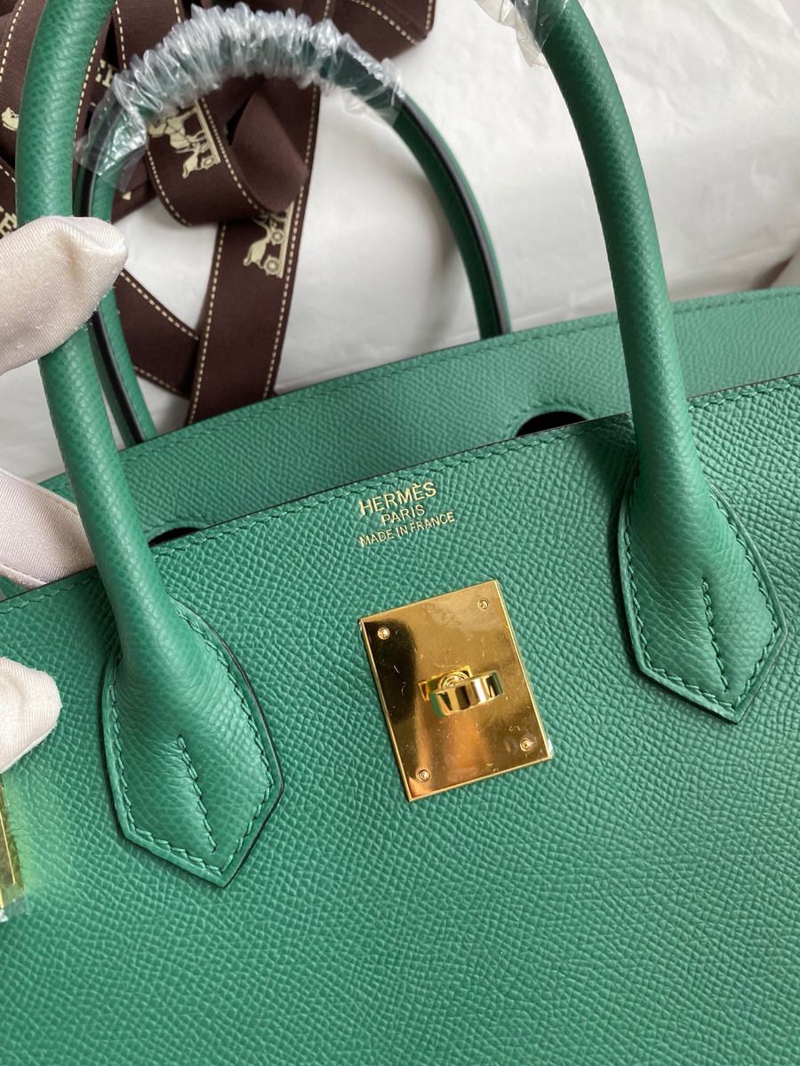 Hermes Birkin 30 Retourne Handmade Bag In Malachite Epsom Calfskin - Image 7