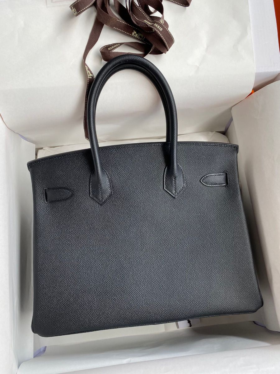 Hermes Birkin 30 Retourne Handmade Bag In Black Epsom Calfskin - Image 3