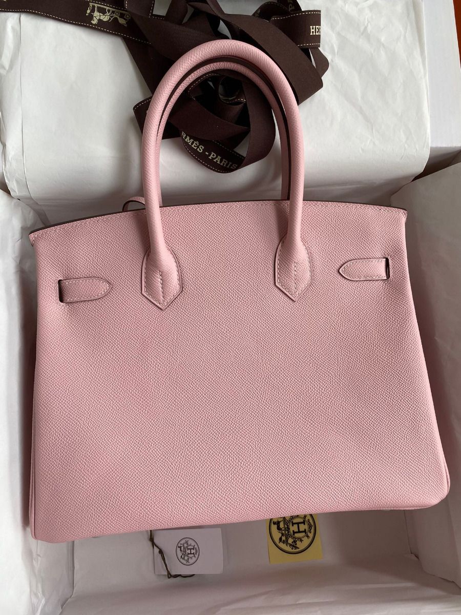 Hermes Birkin 30 Retourne Handmade Bag In Rose Sakura Epsom Calfskin - Image 3