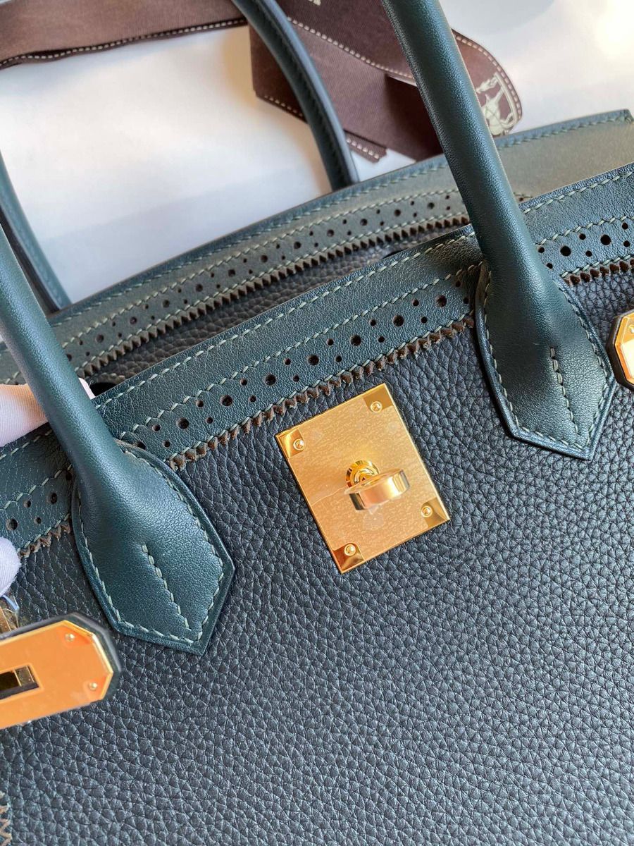 Hermes Ghillies Birkin 30cm Limited-edition Bag In Green Calfskin - Image 7