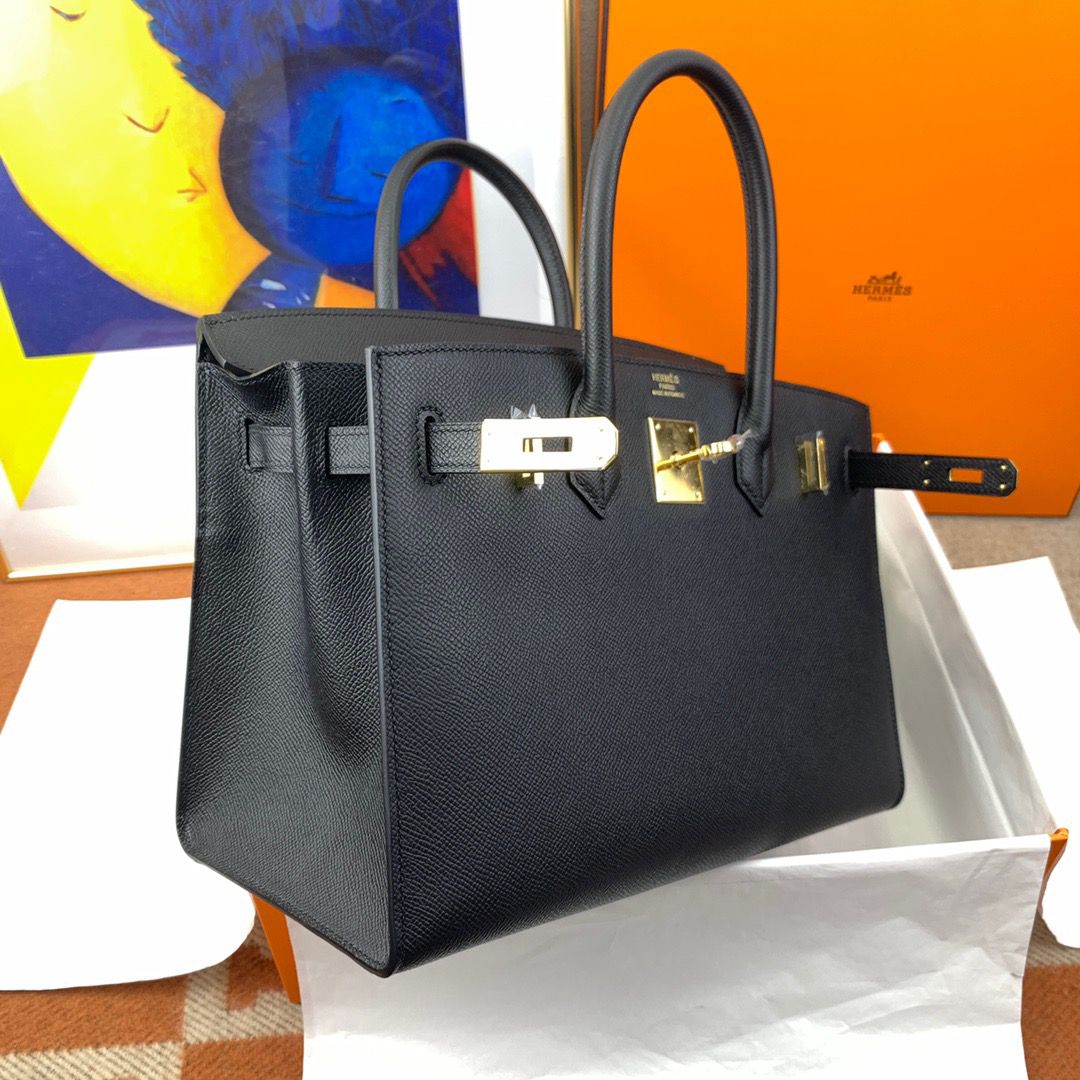 Hermes Birkin 30 Sellier Handmade Bag In Black Epsom Calfskin - Image 7