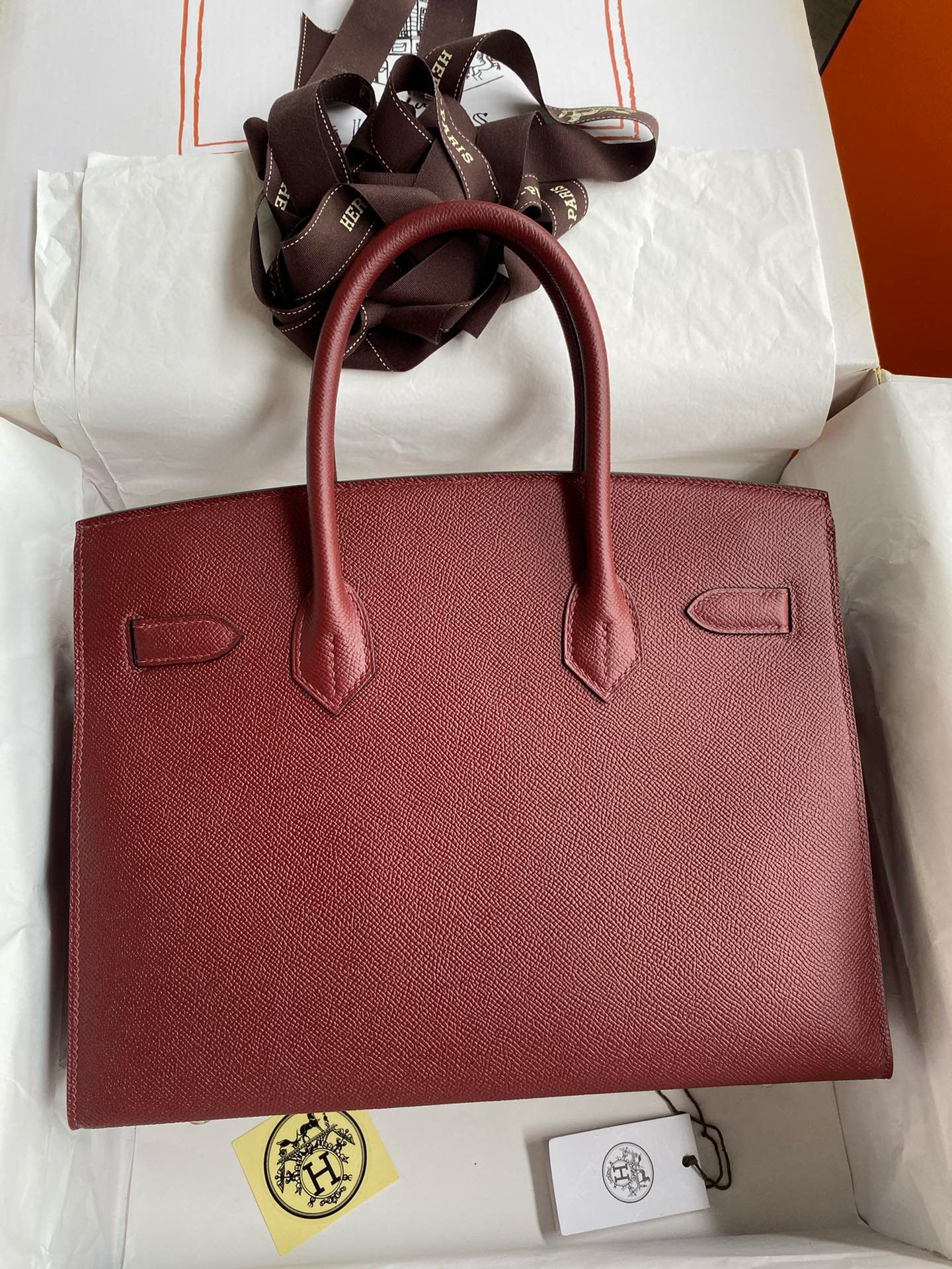 Hermes Birkin 30 Sellier Handmade Bag in Rouge H Epsom Calfskin - Image 3