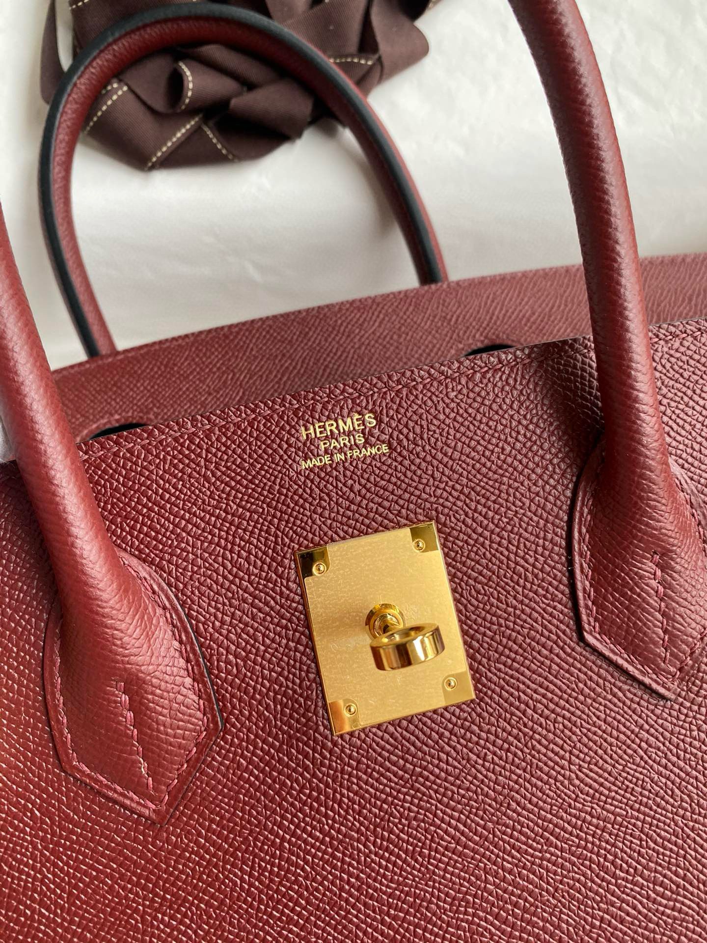 Hermes Birkin 30 Sellier Handmade Bag in Rouge H Epsom Calfskin - Image 7