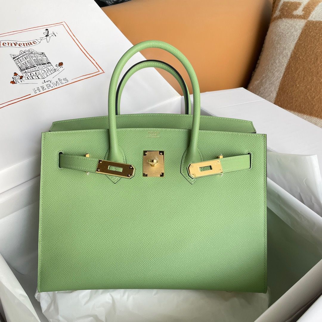 Hermes Birkin 30 Sellier Handmade Bag In Vert Criquet Epsom Calfskin - Image 5