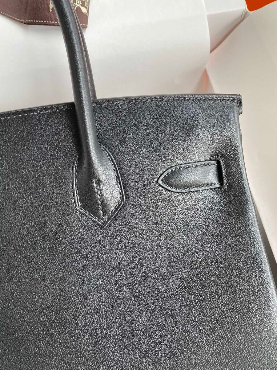 Hermes Birkin 30 Retourne Handmade Bag In Black Swift Leather - Image 5