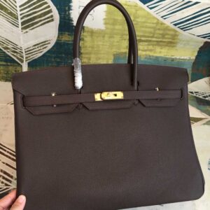 Hermes Birkin 40 Handmade Bag In Chocolat Clemence Leather