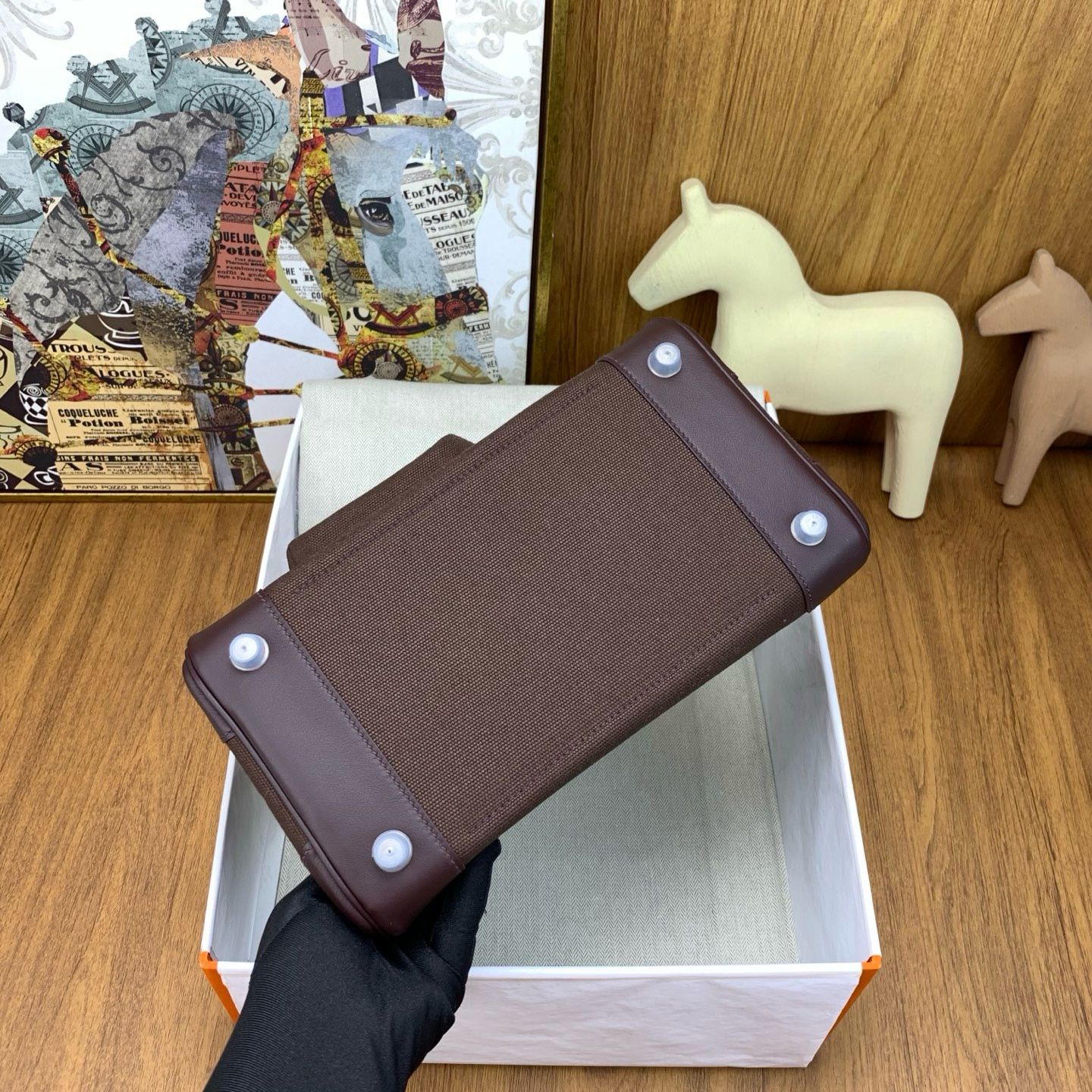 Hermes Birkin Cargo 25 Bag in Rouge Sellier Toile and Swift Leather - Image 10