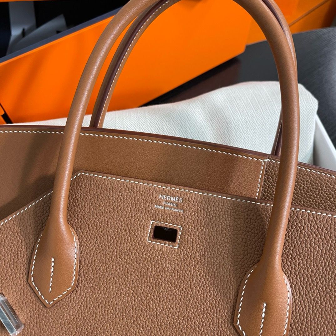 Hermes Birkin 30 en Desordre Bag in Gold Swift and Clemence Leather - Image 9