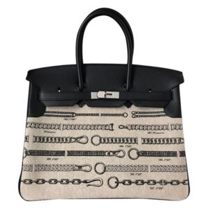 Hermes Birkin 35 Handbags Bag In De Camp Dechainee Toile