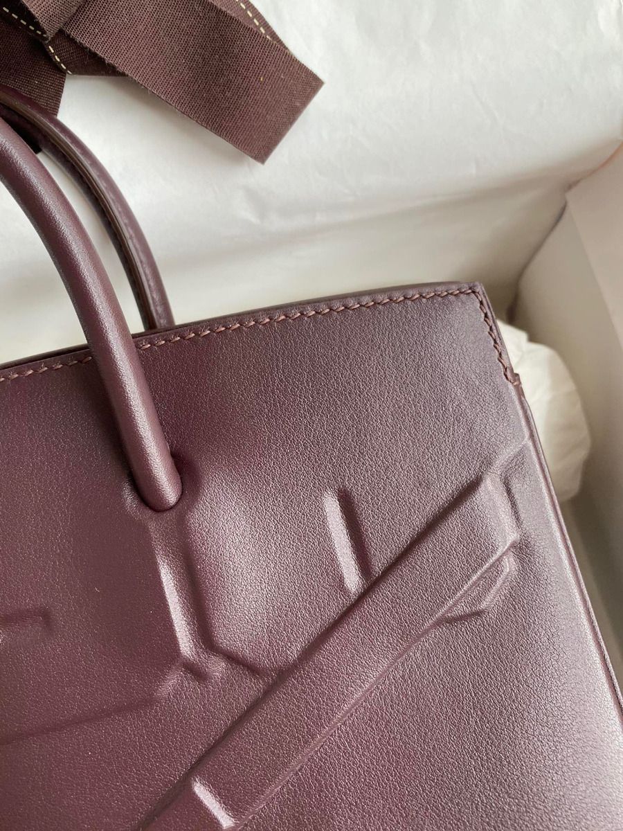 Hermes Shadow Birkin 25 Limited Edition Bag In Chocolat Swift Calfskin - Image 5