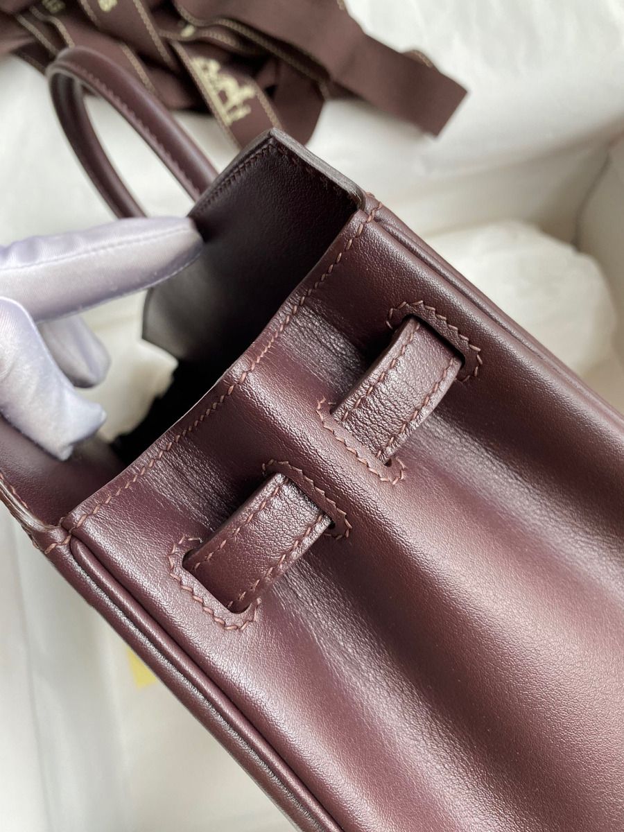 Hermes Shadow Birkin 25 Limited Edition Bag In Chocolat Swift Calfskin - Image 7