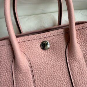 Hermes Neo Garden Party 23 Handmade Bag in Rose Sakura Clemence Leather
