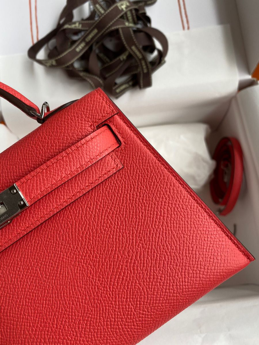 Hermes Kelly Mini II Sellier Handmade Bag In Piment Epsom Calfskin - Image 5