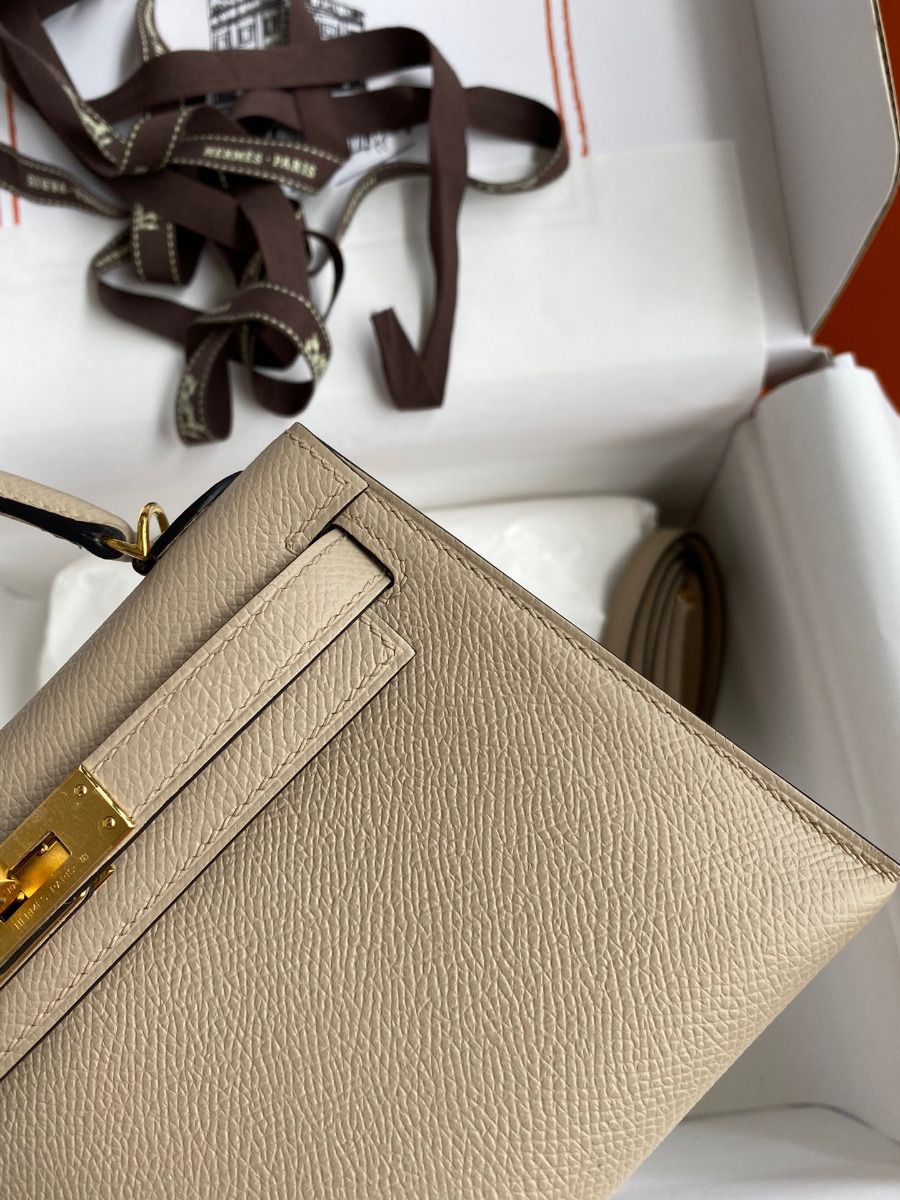 Hermes Kelly Mini II Sellier Handmade Bag In Trench Epsom Calfskin - Image 5