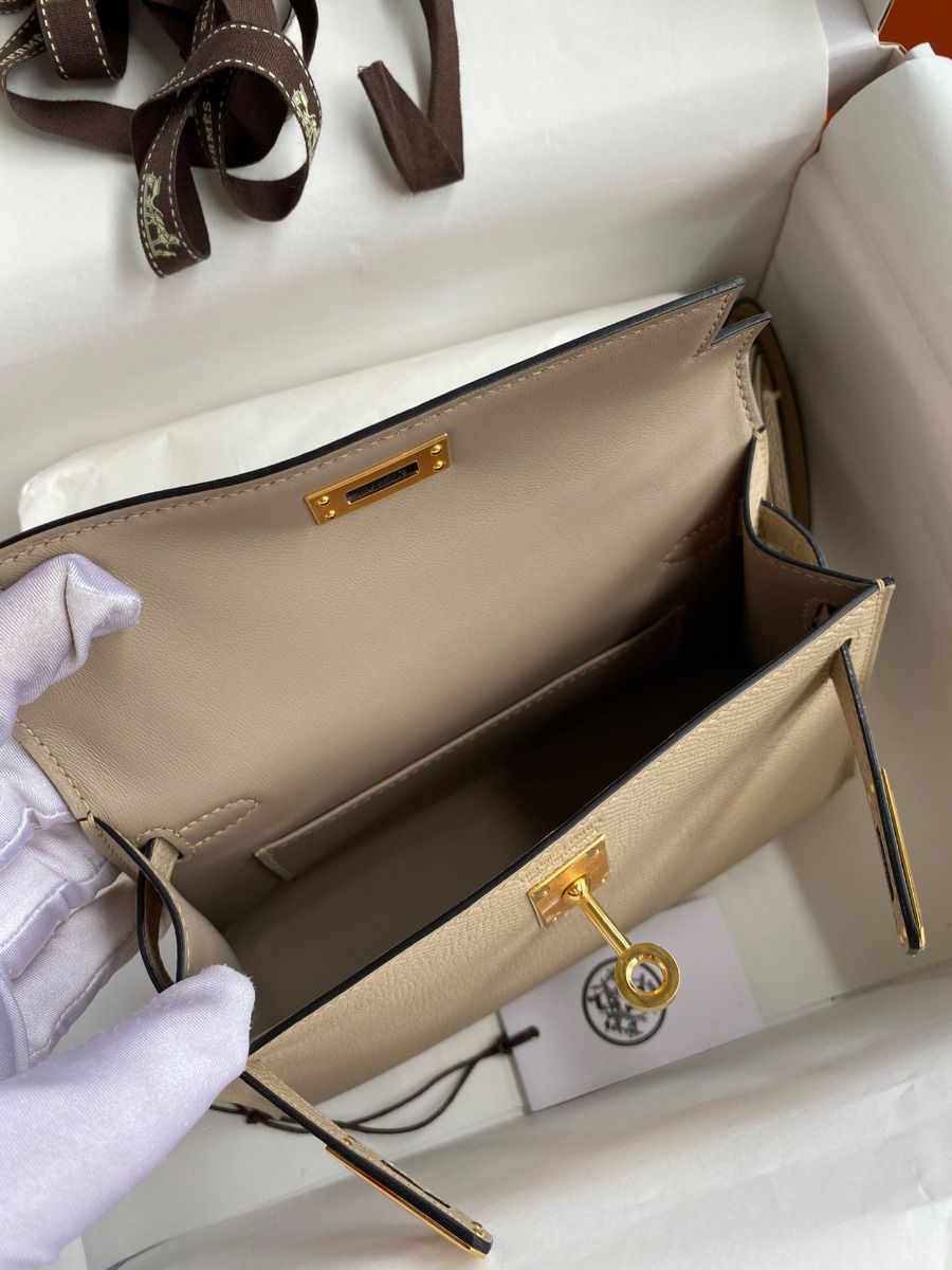 Hermes Kelly Mini II Sellier Handmade Bag In Trench Epsom Calfskin - Image 10