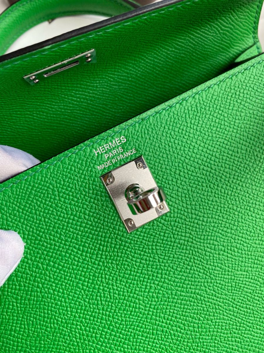 Hermes Kelly Sellier 28 Handmade Bag In Bamboo Epsom Calfskin - Image 6