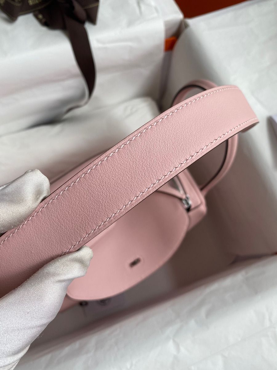 Hermes Lindy 26 Handmade Bag In Rose Sakura Swift Calfskin - Image 8