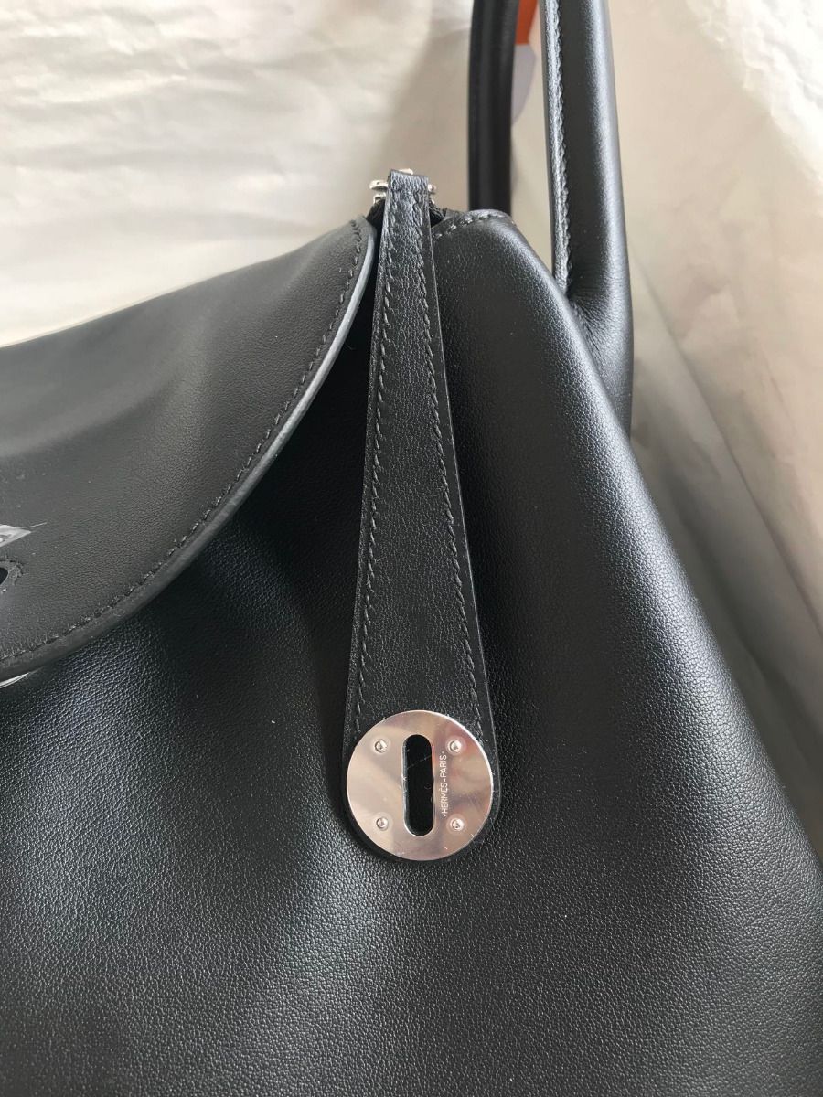 Hermes Touch Lindy 30 Handmade Bag In Black Swift Calfskin - Image 3