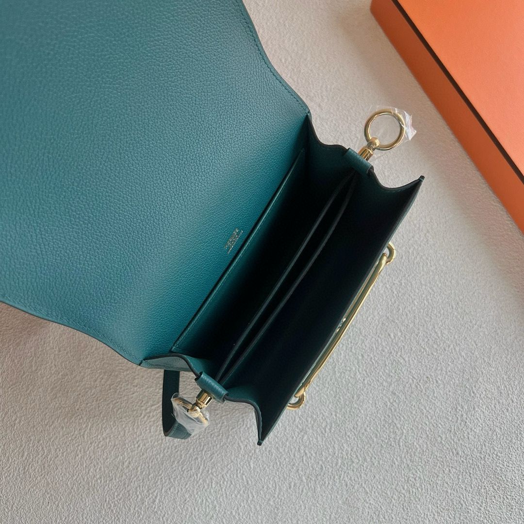 Hermes Roulis Mini 18 Bag in Vert Bosphore Evercolor Calfskin - Image 4