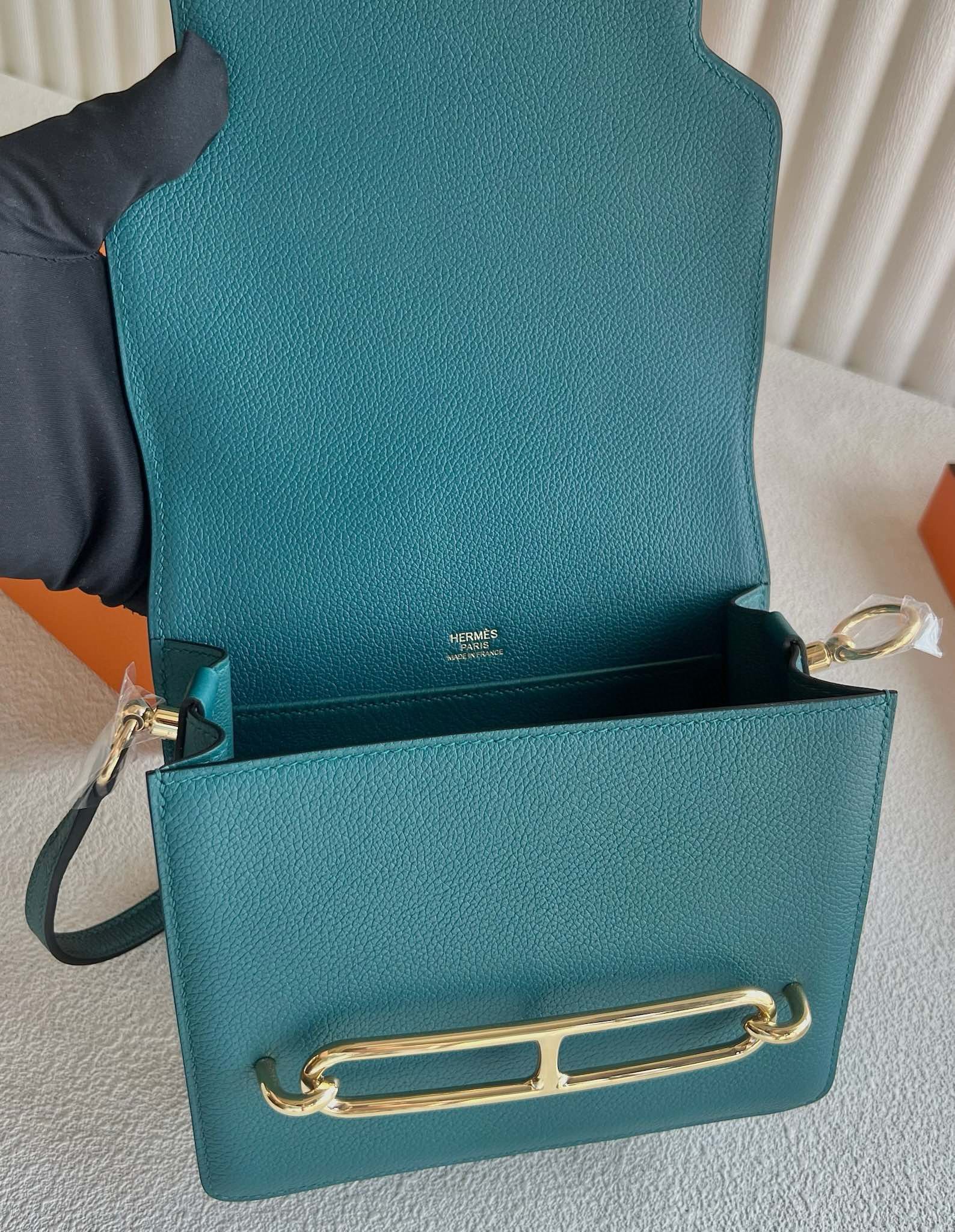 Hermes Roulis Mini 18 Bag in Vert Bosphore Evercolor Calfskin - Image 5