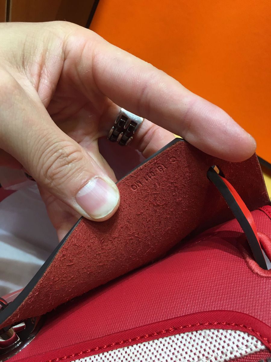 Hermes Herbag Zip 31cm Bag In Red Toile And Leather - Image 10