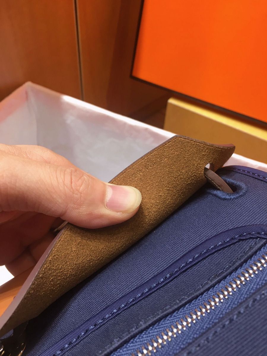 Hermes Herbag Zip 31cm Bag In Brown And Blue - Image 6