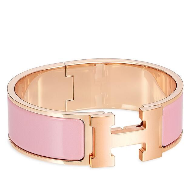 Hermes Pink Enamel Clic Clac H PM Bracelet - Image 3