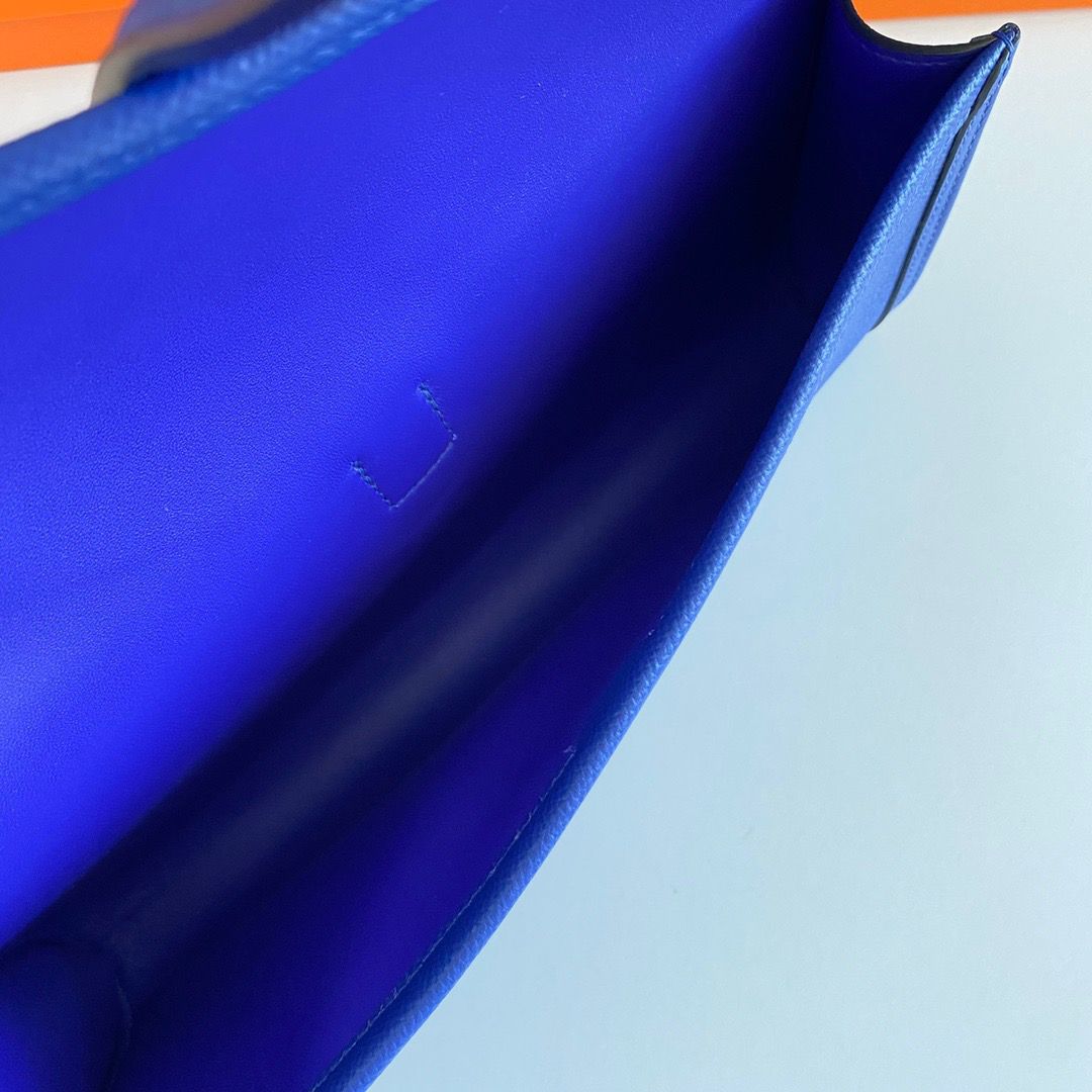 Hermes Jige Elan 29 Clutch Bag In Blue Electric Epsom Leather - Image 8