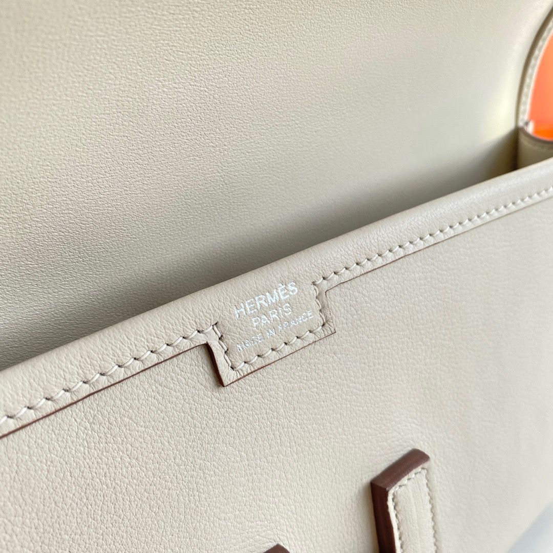 Hermes Jige Elan 29 Clutch Bag In Craie Swift Calfskin - Image 8