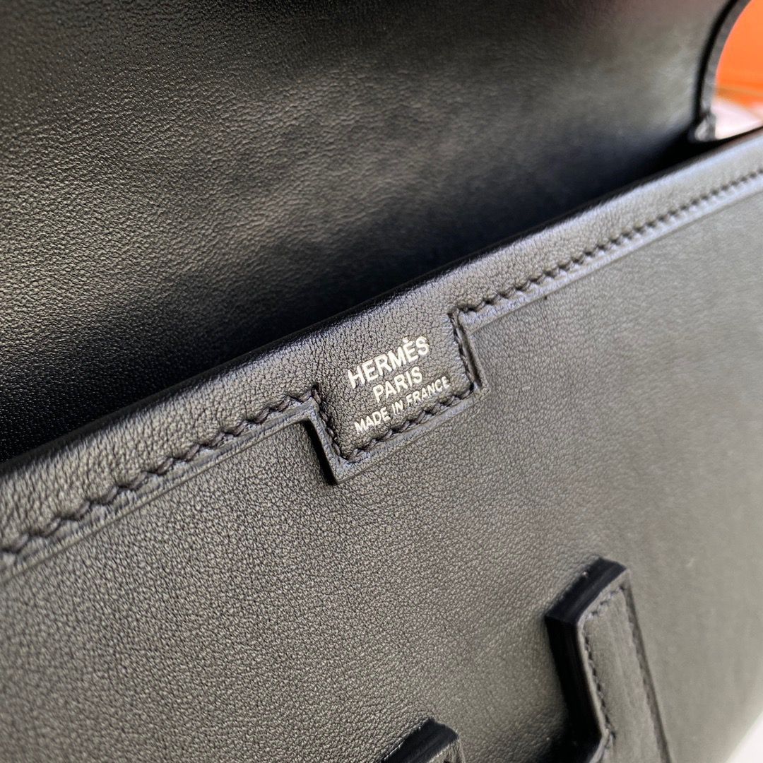 Hermes Jige Elan 29 Clutch Bag In Black Swift Calfskin - Image 7