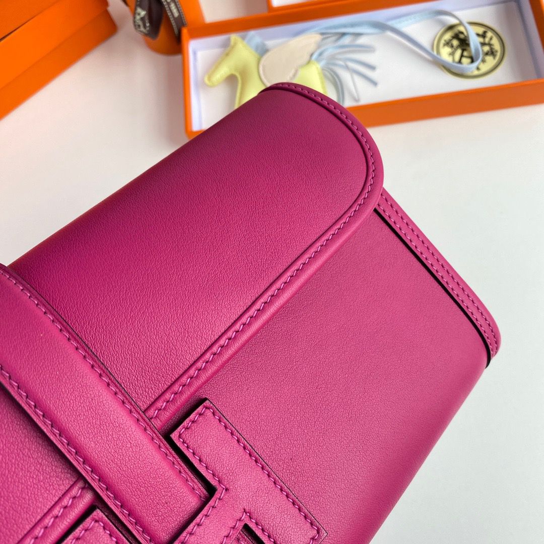 Hermes Jige Elan 29 Clutch Bag In Rose Purple Swift Calfskin - Image 5