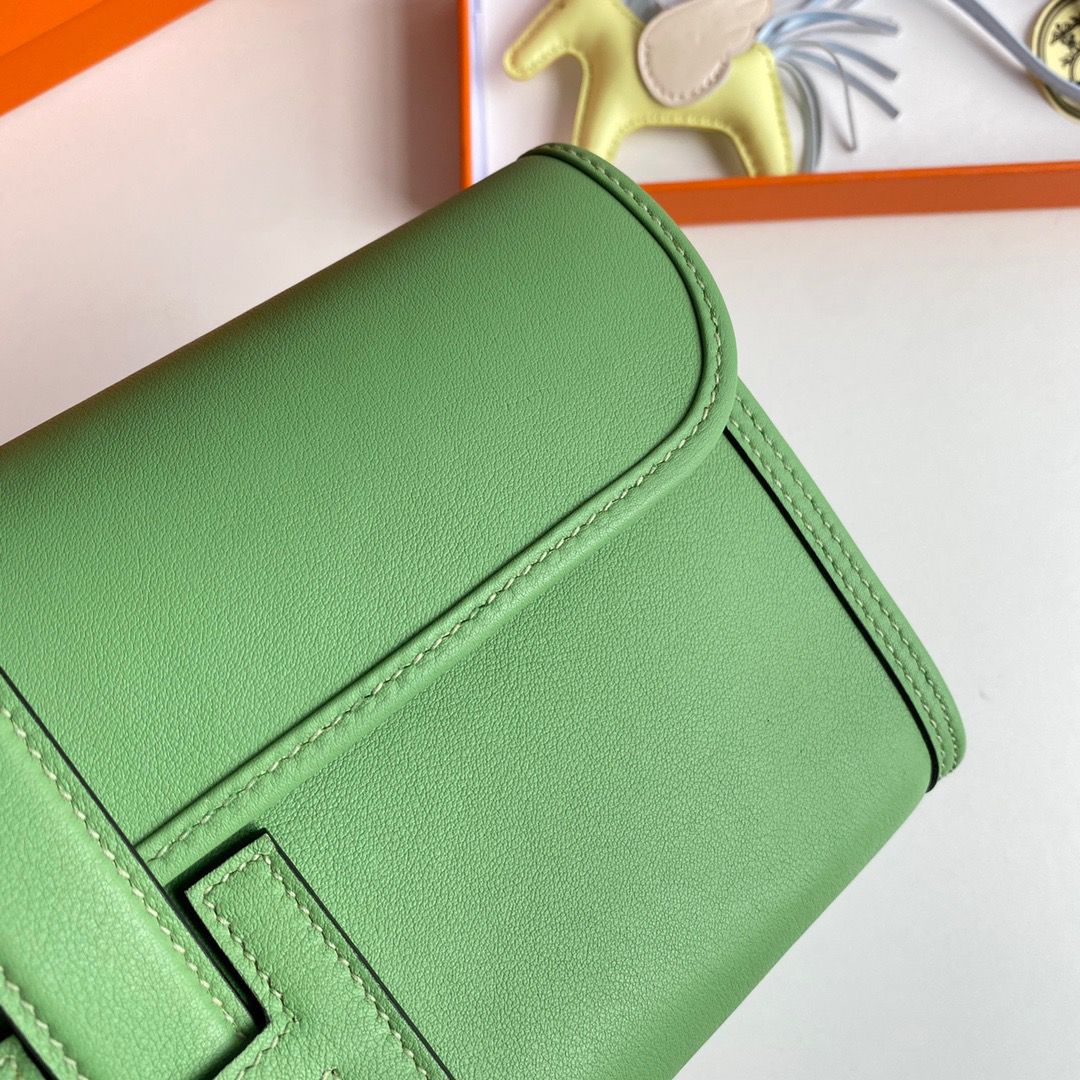 Hermes Jige Elan 29 Clutch Bag In Vert Criquet Swift Calfskin - Image 4